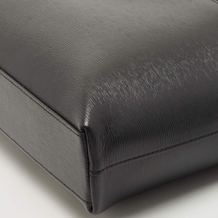 Pre Owned Montblanc Black Leather Westside Slim Document Briefcase
