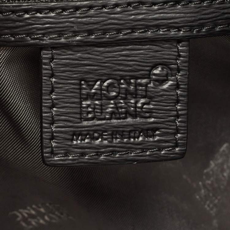 Pre Owned Montblanc Black Leather Westside Slim Document Briefcase