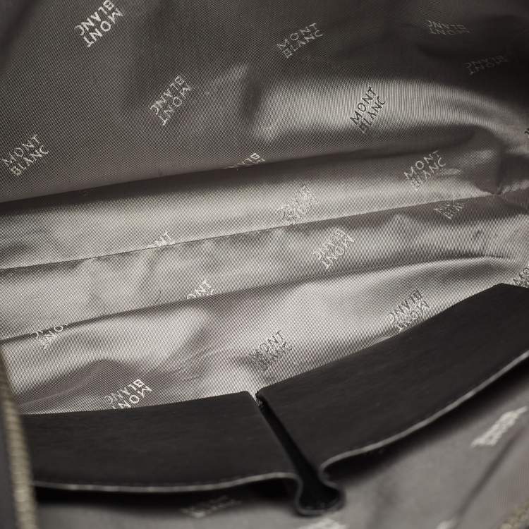 Pre Owned Montblanc Black Leather Westside Slim Document Briefcase
