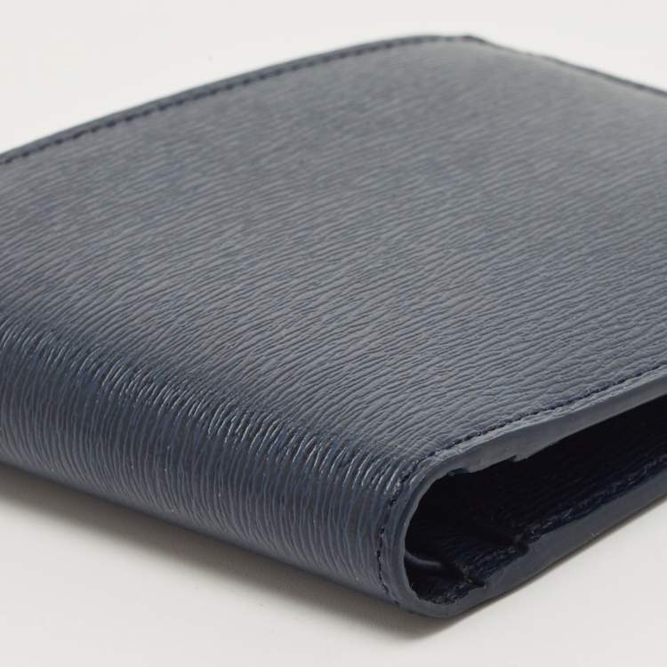 Pre Owned Montblanc Blue Leather Westside Bifold Wallet 
