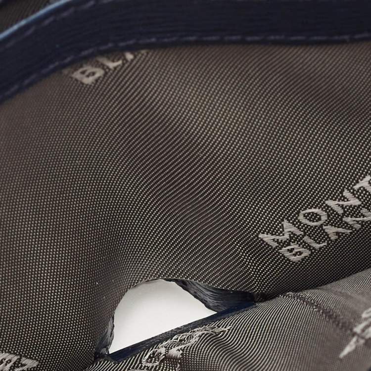 Pre Owned Montblanc Blue Leather Westside Bifold Wallet 