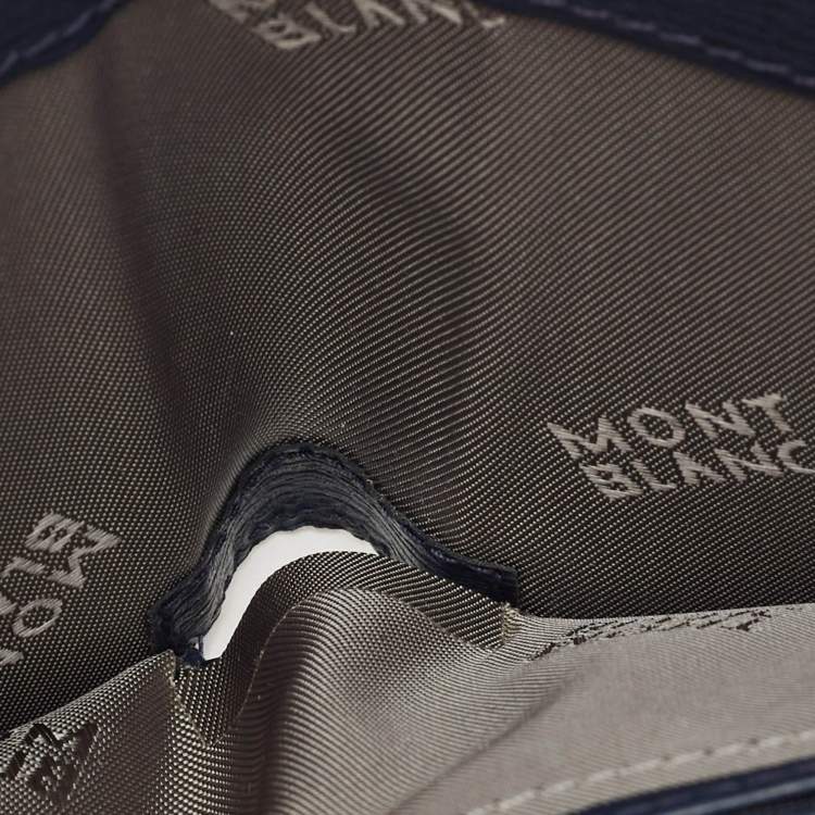 Pre Owned Montblanc Blue Leather Westside Bifold Wallet 
