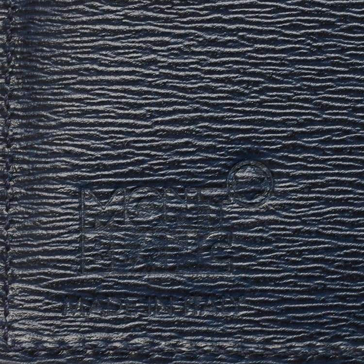 Pre Owned Montblanc Blue Leather Westside Bifold Wallet 