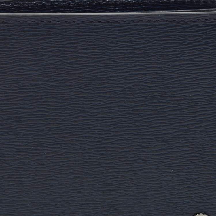Pre Owned Montblanc Blue Leather Westside Bifold Wallet 