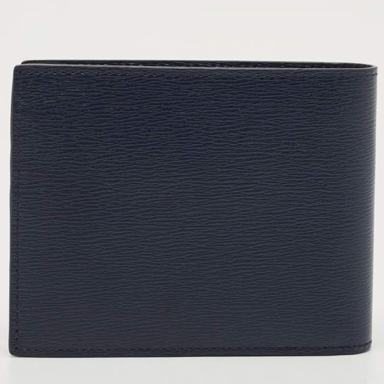 Pre Owned Montblanc Blue Leather Westside Bifold Wallet 