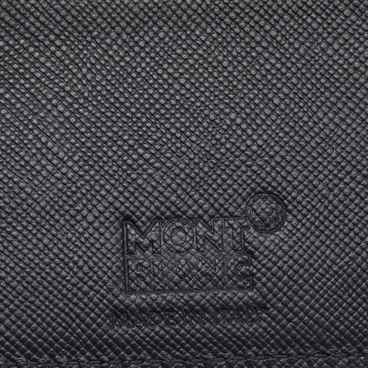 Pre Owned Montblanc Black Signature Coated Canvas and Leather Business Bifold Wallet