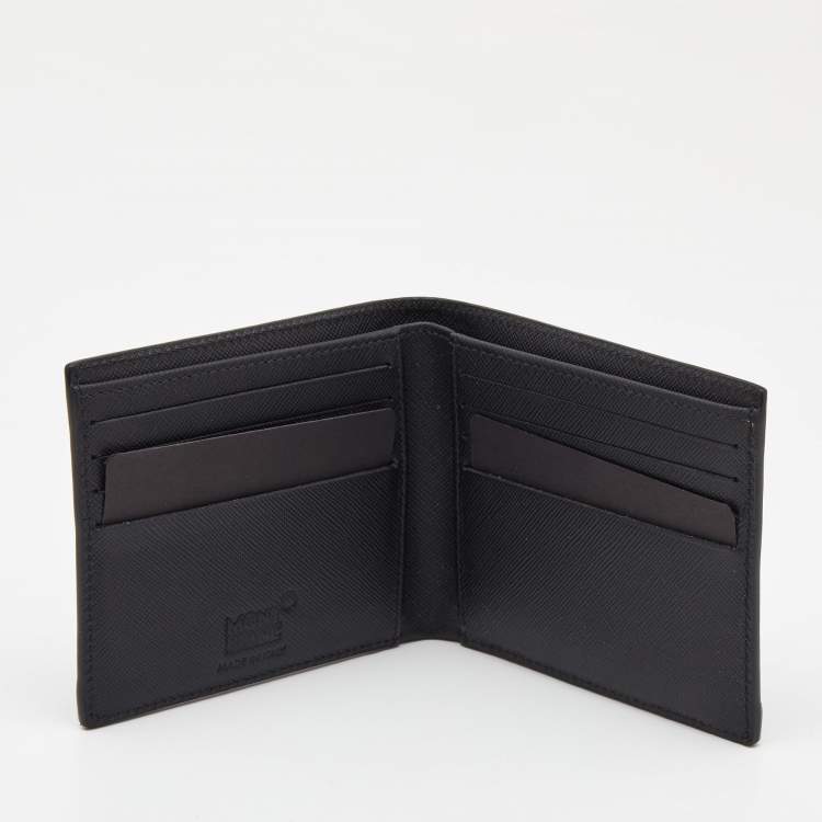 Pre Owned Montblanc Black Signature Coated Canvas and Leather Business Bifold Wallet