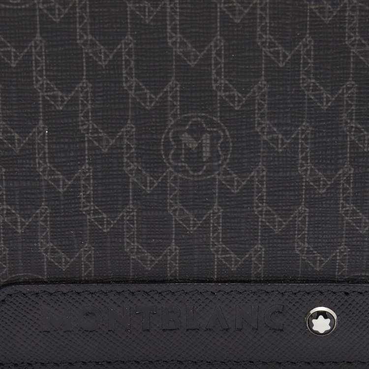 Pre Owned Montblanc Black Signature Coated Canvas and Leather Business Bifold Wallet