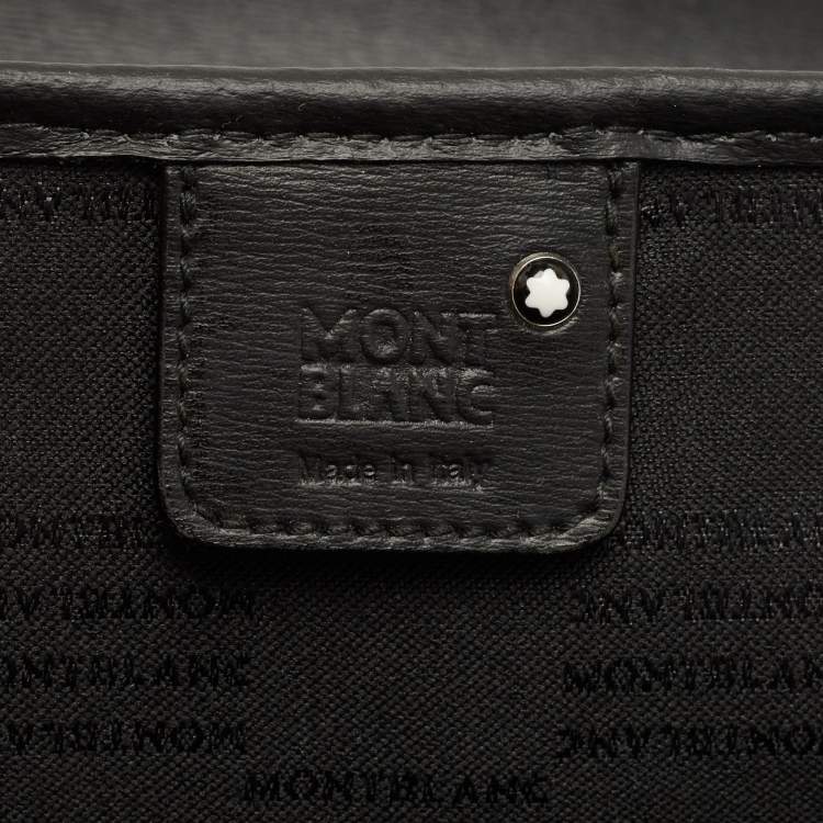 Pre Owned Montblanc Black Fabric and Leather Double Gusset Nightflight Briefcase