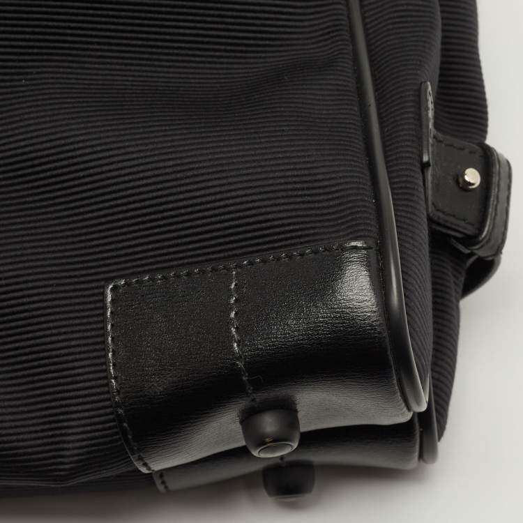 Pre Owned Montblanc Black Fabric and Leather Double Gusset Nightflight Briefcase