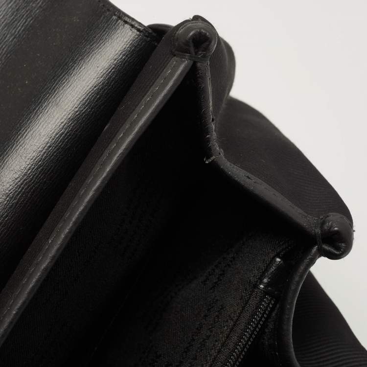 Pre Owned Montblanc Black Fabric and Leather Double Gusset Nightflight Briefcase
