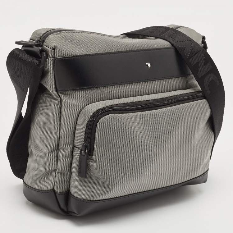 Pre Owned Montblanc Black/Grey Nylon Nightflight Messenger Bag