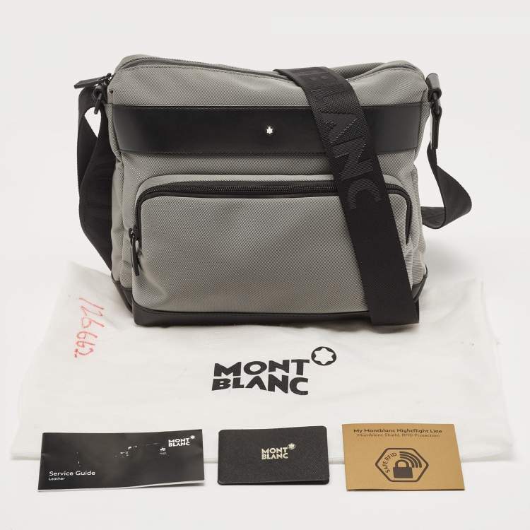 Pre Owned Montblanc Black/Grey Nylon Nightflight Messenger Bag