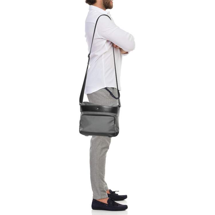 Pre Owned Montblanc Black/Grey Nylon Nightflight Messenger Bag