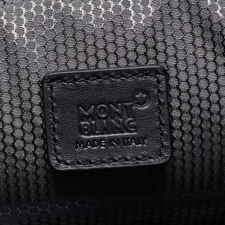 Pre Owned Montblanc Black/Grey Nylon and Leather Large Nightflight Backpack