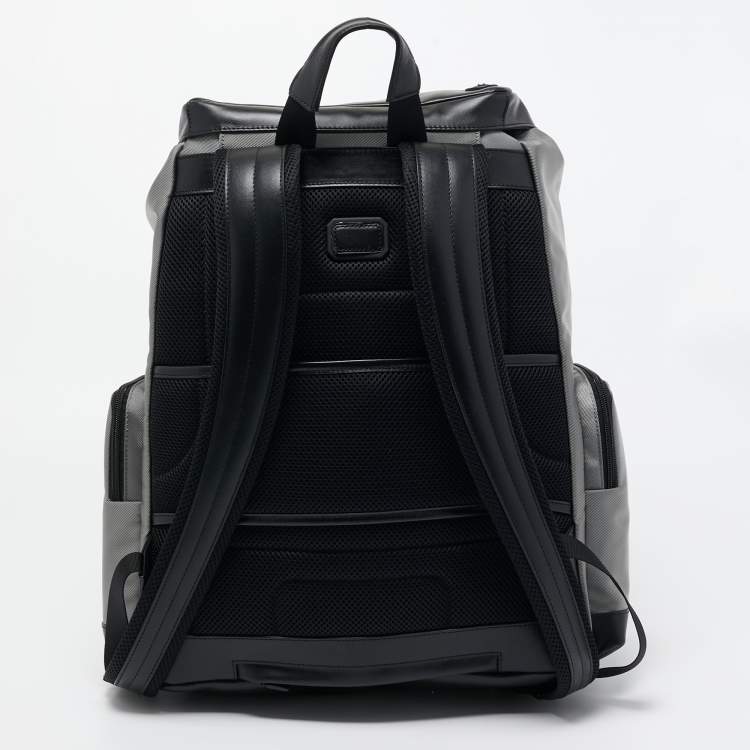 Pre Owned Montblanc Black/Grey Nylon and Leather Large Nightflight Backpack