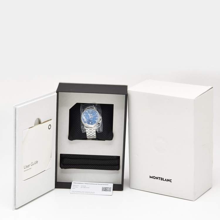 Pre Owned Montblanc Tradition MB131275 Blue Dial Stainless Steel Men's Wristwatch 40 mm