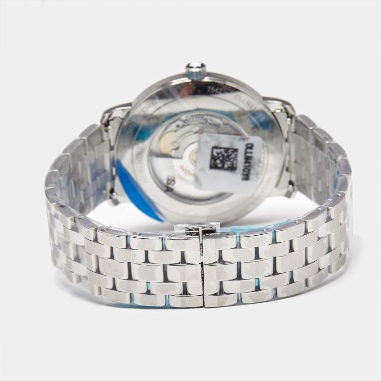 Pre Owned Montblanc Tradition MB131275 Blue Dial Stainless Steel Men's Wristwatch 40 mm