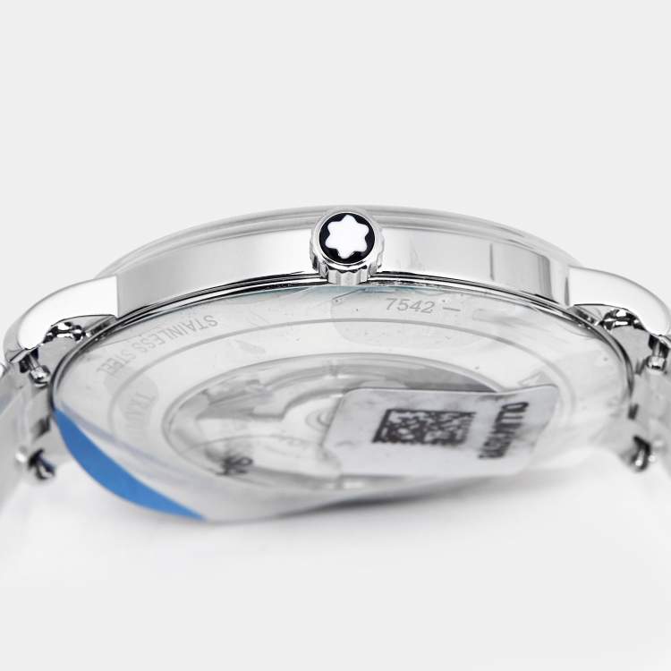 Pre Owned Montblanc Tradition MB131275 Blue Dial Stainless Steel Men's Wristwatch 40 mm