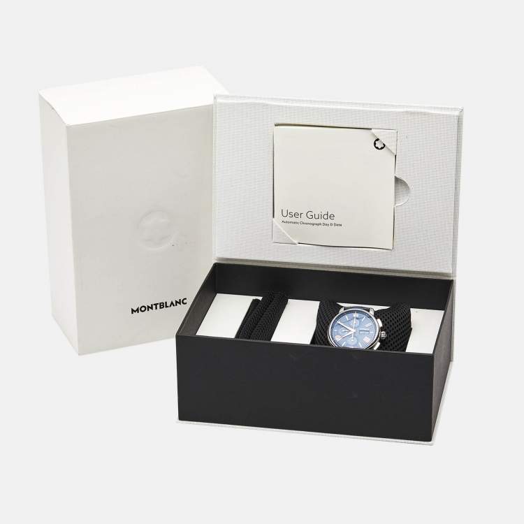 Pre Owned Montblanc Star Legacy 130973 Blue Dial Stainless Steel Men's Wristwatch 42 mm