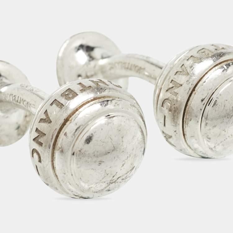 Pre Owned Montblanc Sterling Silver Snowcap Emblem Cufflink