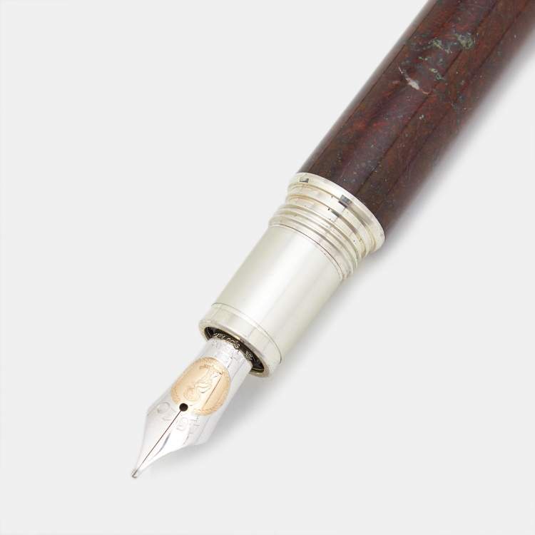 Pre Owned Montblanc 2018 Patron of Arts Homage to Hadrian 888 Marble Sterling Silver 18k Gold Two Tone Metal Fountain Pen