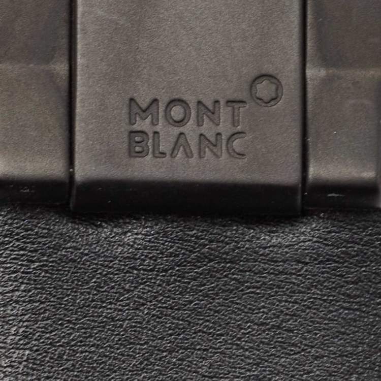Pre Owned Montblanc Black Leather Cut to Size Buckle Belt 