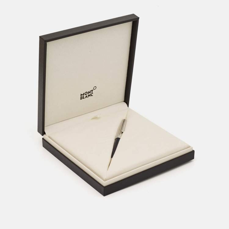Pre Owned Montblanc Meisterstück Solitaire Doué Blue Hour Resin Silver Tone Classique Ballpoint Pen