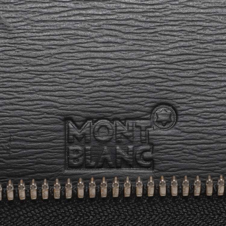 Pre Owned Montblanc Black Leather Sartorial Notepad Zip Around Holder