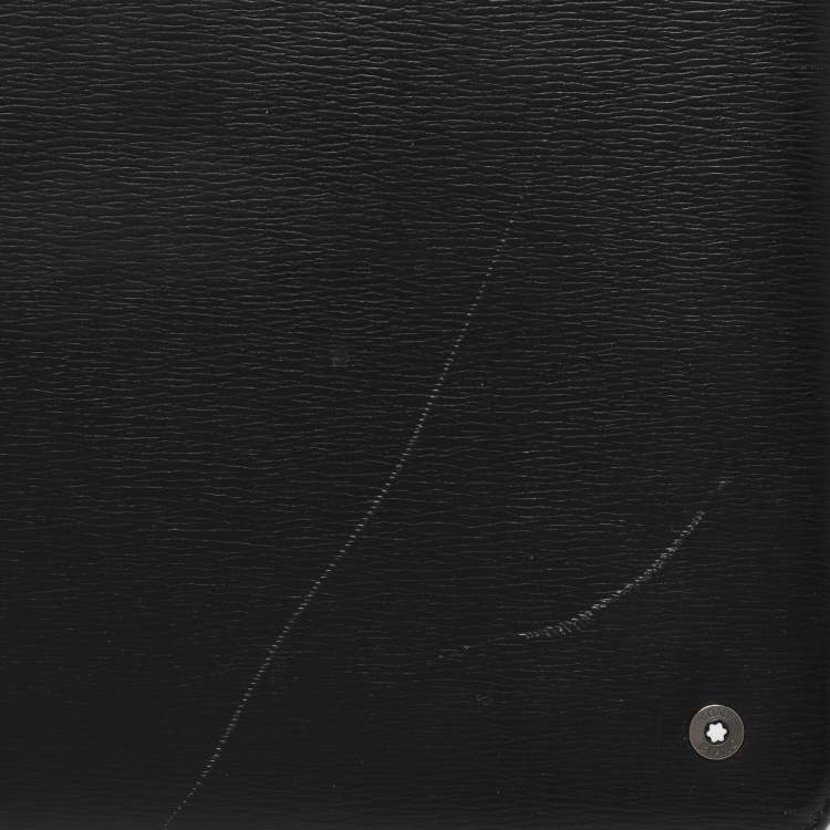 Pre Owned Montblanc Black Leather Sartorial Notepad Zip Around Holder
