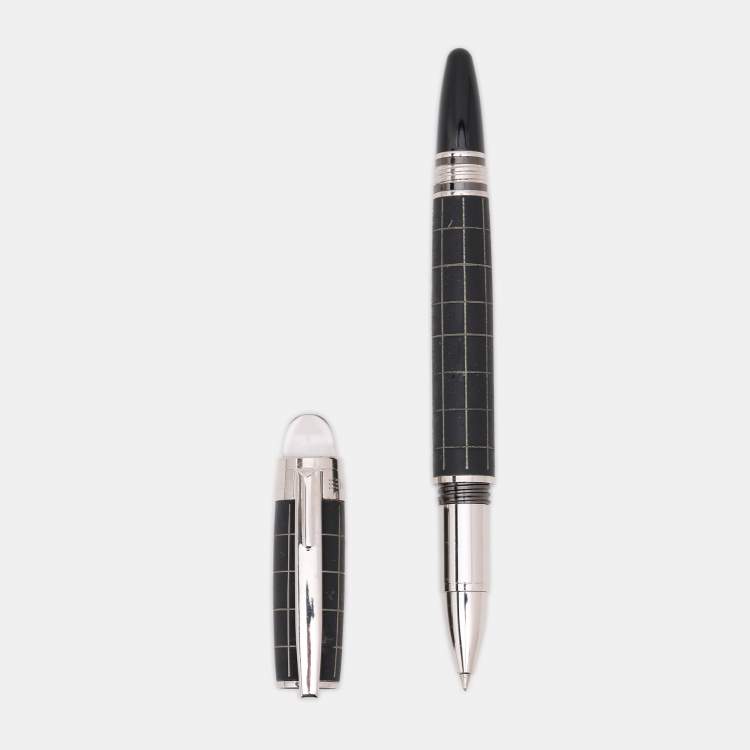 Pre Owned Montblanc Black Starwalker Rubber Resin Silver Tone Ballpoint Pen