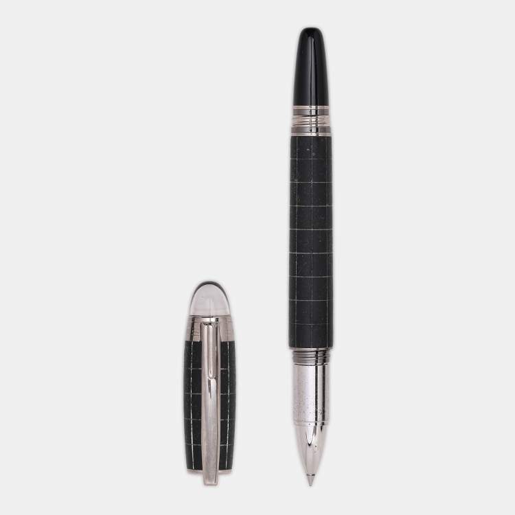 Pre Owned Montblanc Black Starwalker Rubber Resin Silver Tone Ballpoint Pen