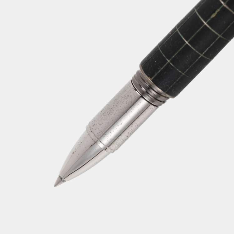 Pre Owned Montblanc Black Starwalker Rubber Resin Silver Tone Ballpoint Pen