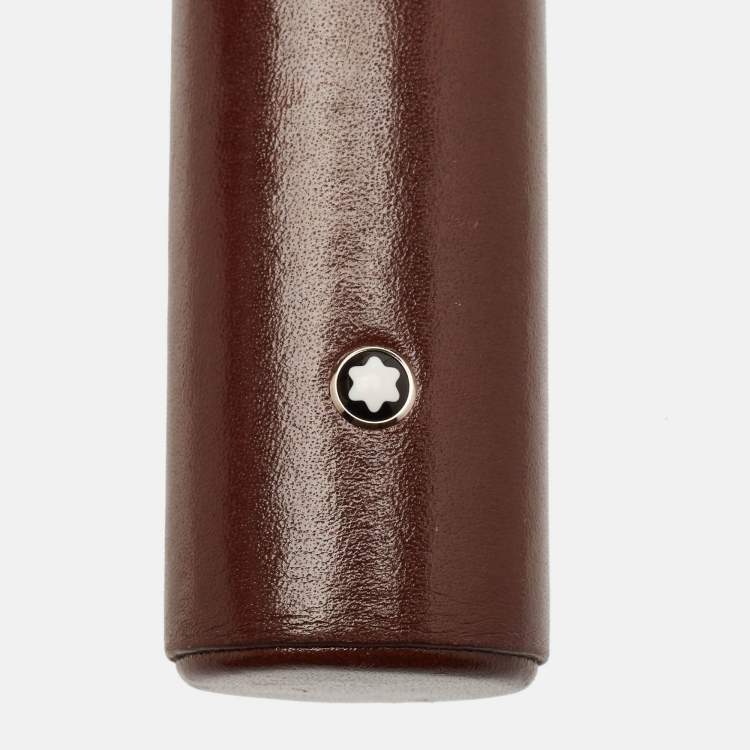 Pre Owned Montblanc Dark Brown Leather Florence Pen Case