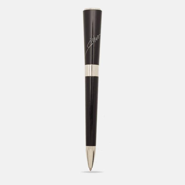 Pre Owned Montblanc Marlene Dietrich Resin SIlver Tone Mother of Pearl Sapphire Ballpoint Pen