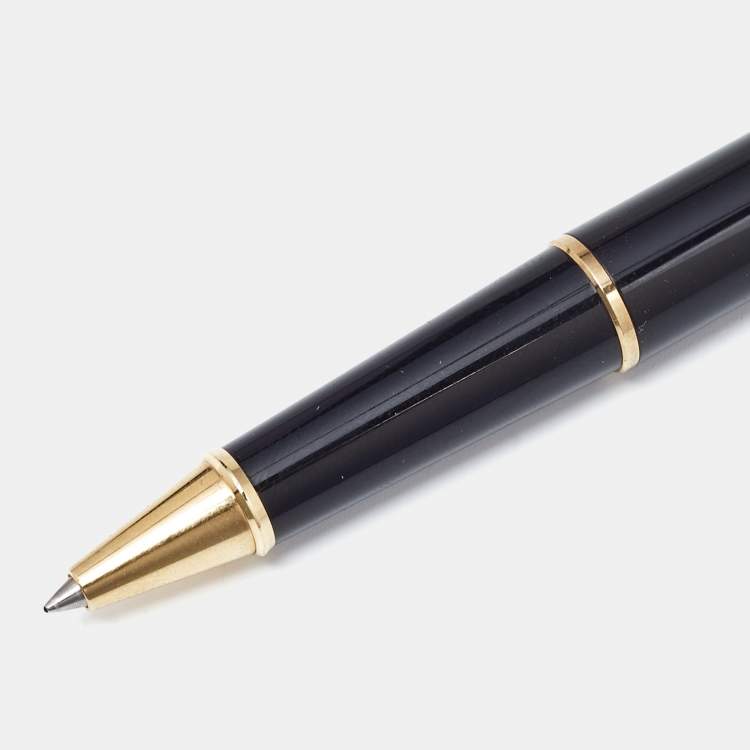 Pre Owned Montblanc Meisterstuck Black Resin Gold Tone Pen