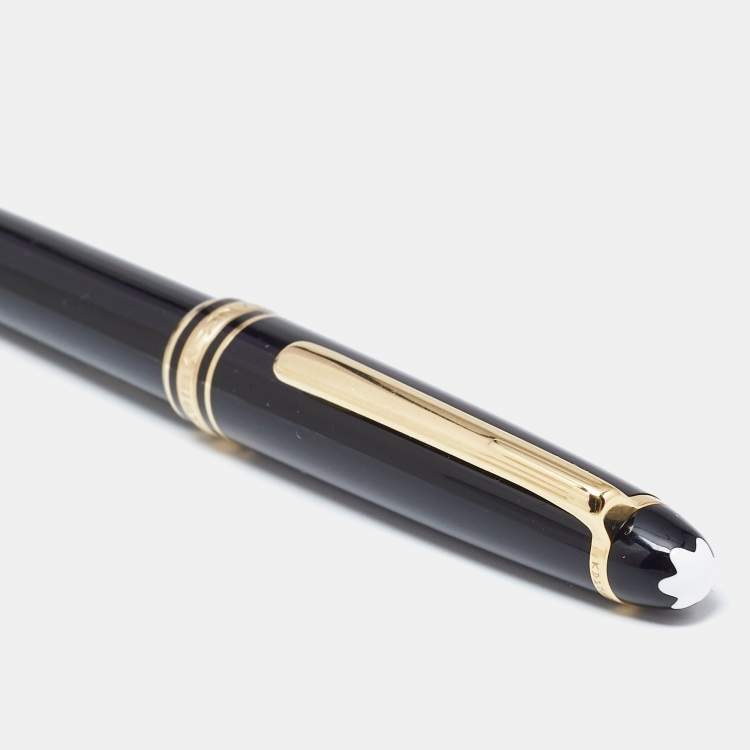 Pre Owned Montblanc Meisterstuck Black Resin Gold Tone Pen