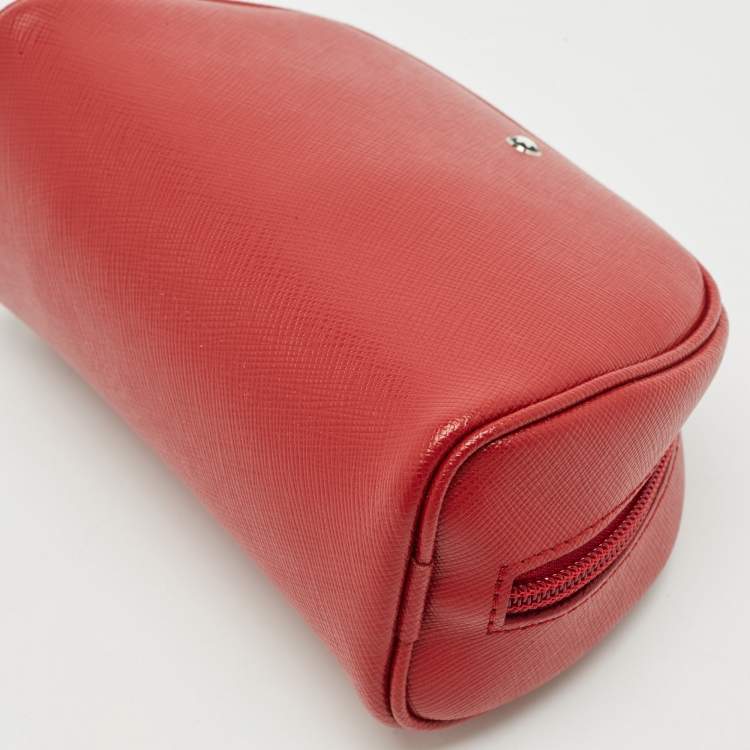 Pre Owned Montblanc Red Leather La Vie de Boheme Cosmetic Pouch