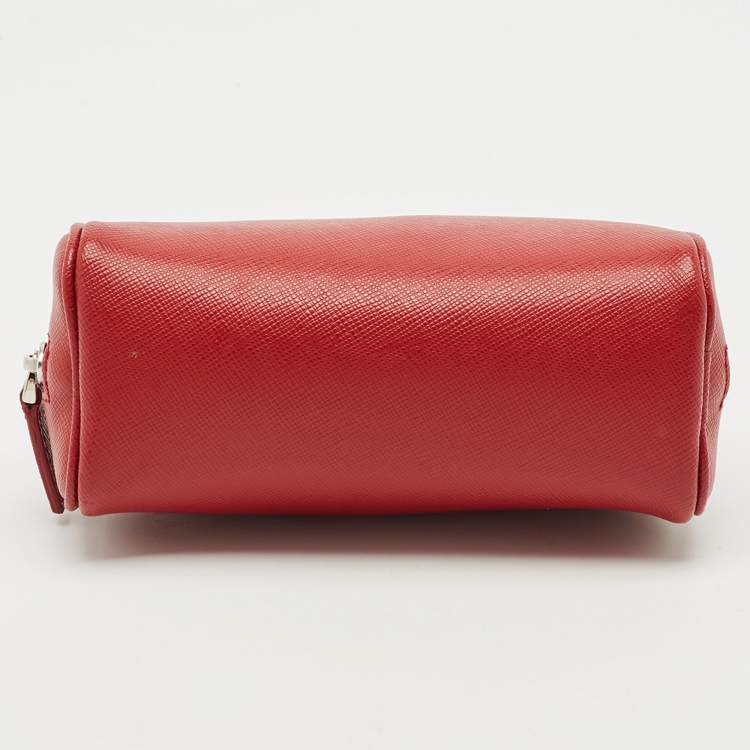 Pre Owned Montblanc Red Leather La Vie de Boheme Cosmetic Pouch
