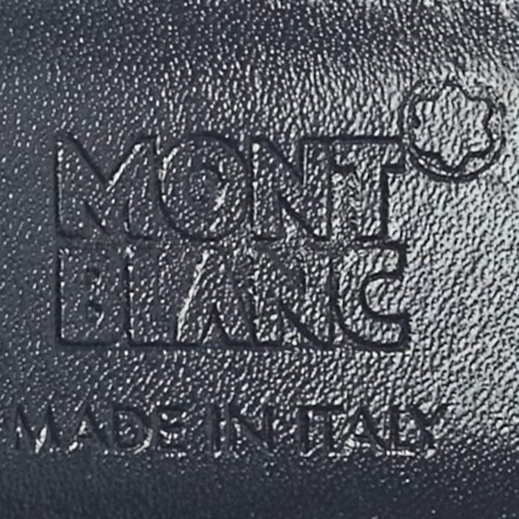 Pre Owned Montblanc Black/Navy Blue Leather Cut to Size Reversible Buckle Belt