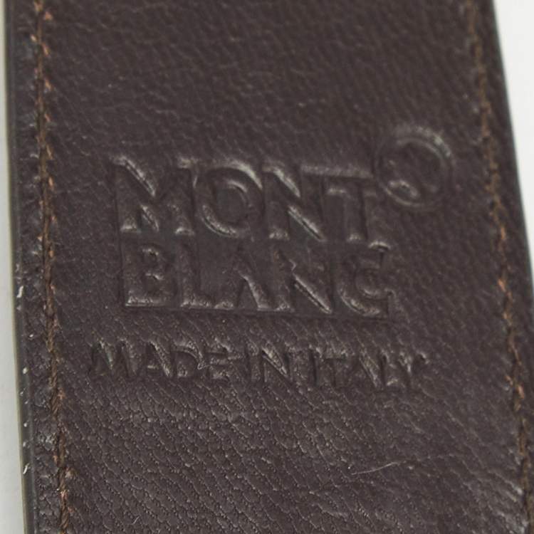 Pre Owned Montblanc Black Croc Embossed Leather 1 Pen Pouch
