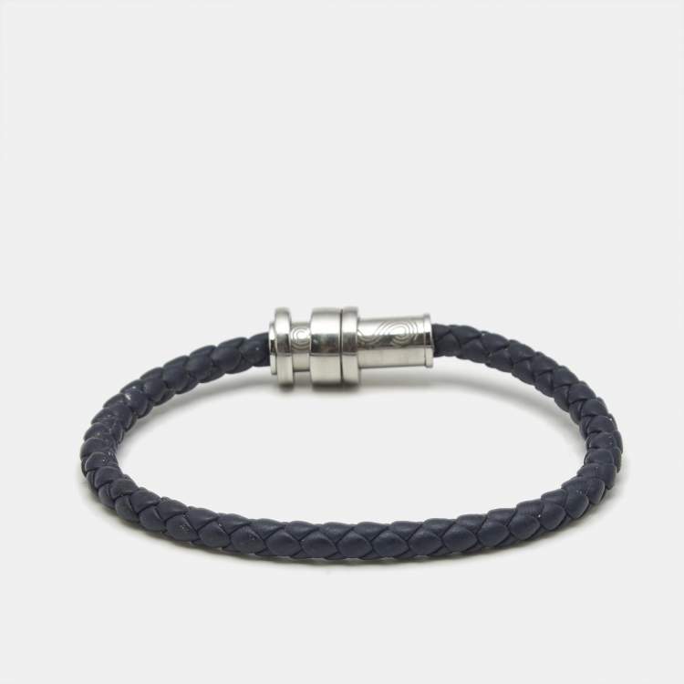 Pre Owned Montblanc Meisterstruck Tribute to the Book Around the World in 80 Days Ace of Spade Leather Steel Bracelet 63