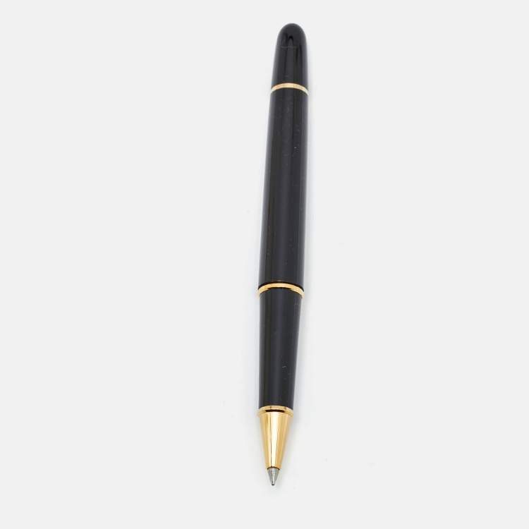 Pre Owned Montblanc Meisterstuck Black Resin Gold Tone Rollerball Pen