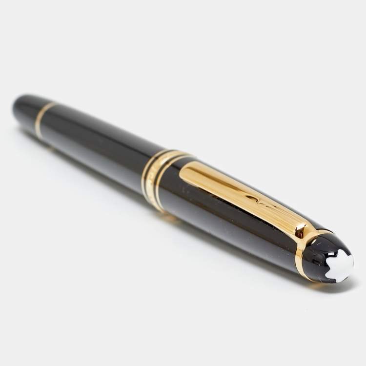 Pre Owned Montblanc Meisterstuck Black Resin Gold Tone Rollerball Pen
