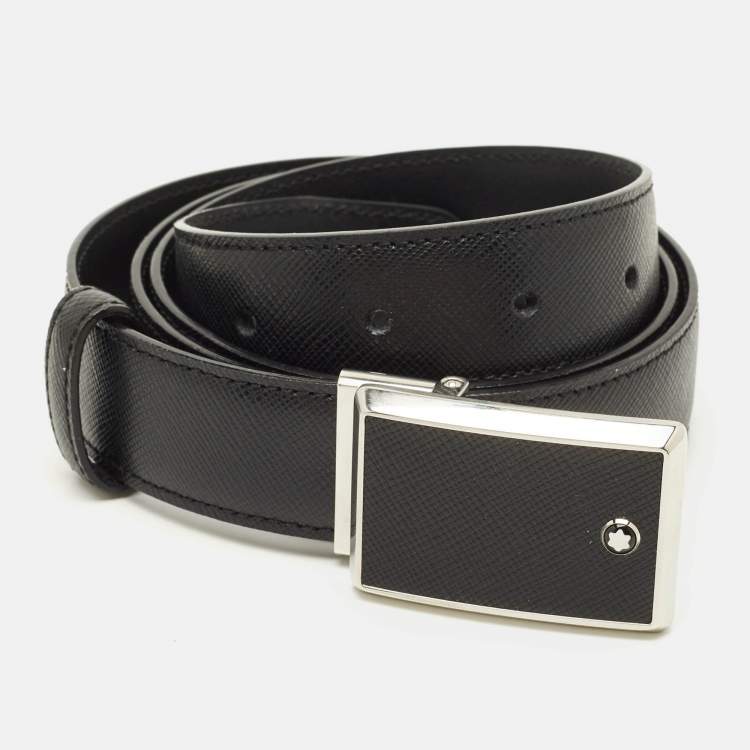 مملوكة مسبقًا Montblanc Cut to Size Buckle Belt Black Leather