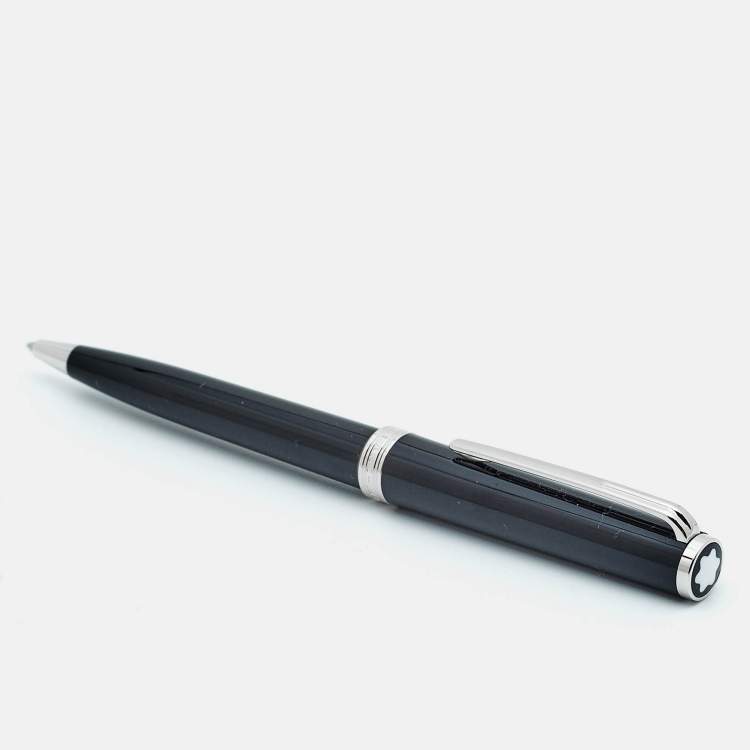 Pre Owned Montblanc Pix MB132495 Black Resin Platinum Coated Ballpoint Pen