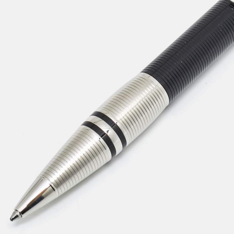 Pre Owned Montblanc Starwalker Doue Black Resin Silver Tone Ballpoint Pen