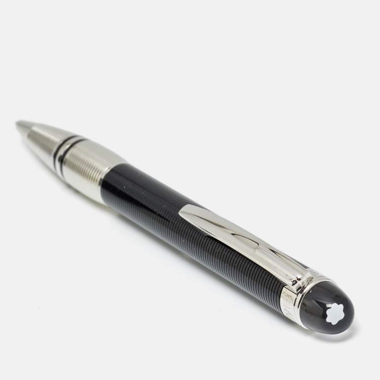 Pre Owned Montblanc Starwalker Doue Black Resin Silver Tone Ballpoint Pen