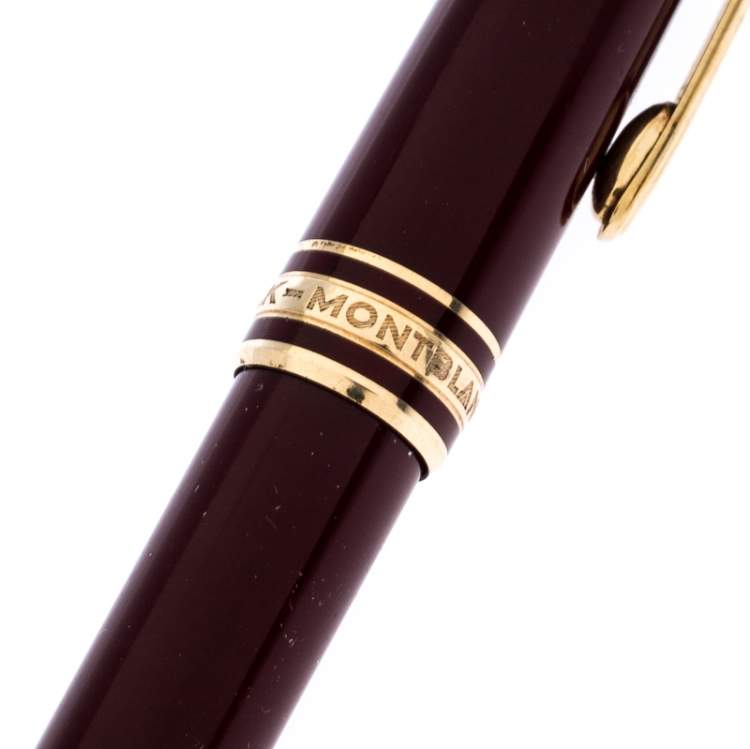 Pre Owned Montblanc Meisterstuck Burgundy Gold Tone Mechanical Pencil