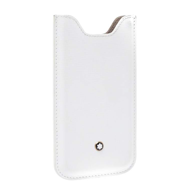 Pre Owned Montblanc White Leather  Meisterstuck Phone Case
